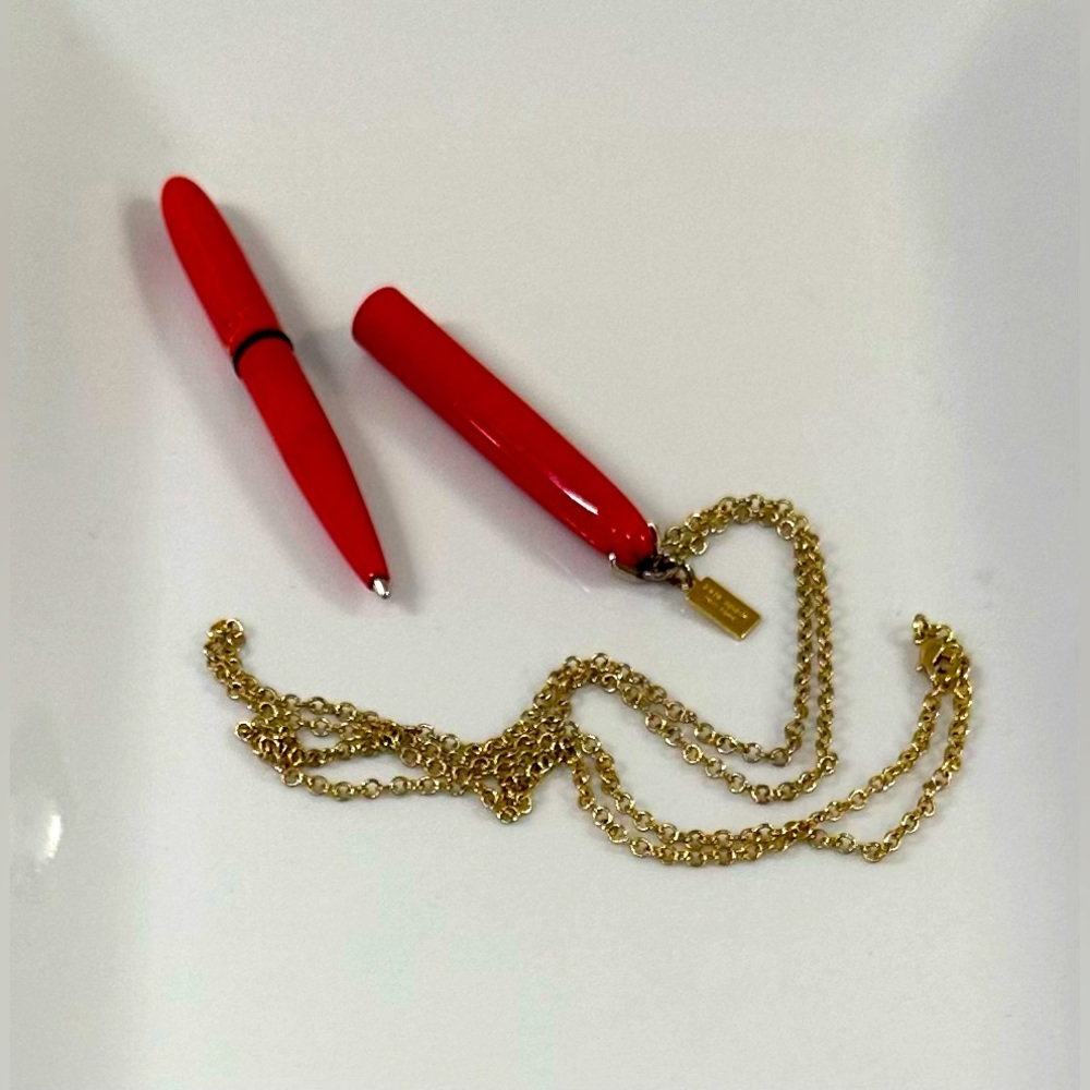 KATE SPADE Necklace - Red Pen with Gold Chain - Picture 6 of 14